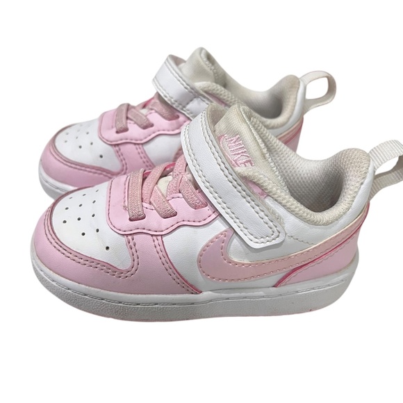 Nike Other - Nike Court Borough Low Recraft White Pink Tennis Shoes Toddler 6 Girls